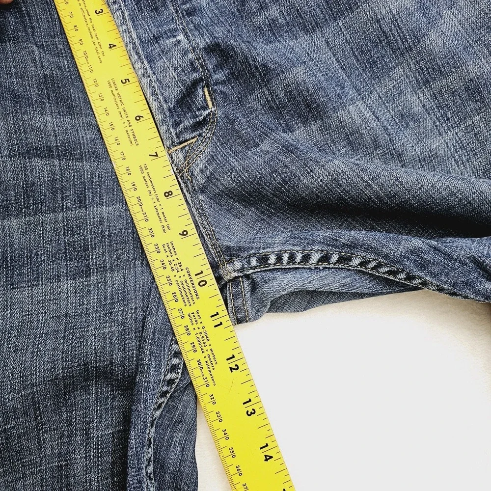 Hudson Mens 36W 33L Straight Blue‎ Five Pocket Denim Jeans M255ZAM